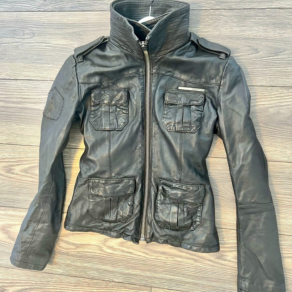 SUPERDRY Brown Brad Leather Jacket